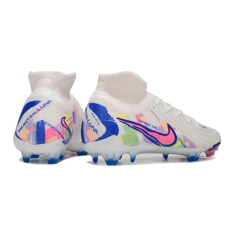 Nike PHANTOM Luna II Elite FG Blanc Bleu Rose