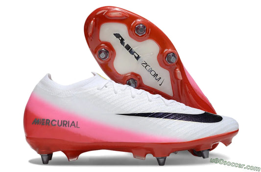 Nike Air Zoom Mercurial Vapor 16 Elite SG Soft Ground Soccer Cleats - White/Black/Red
