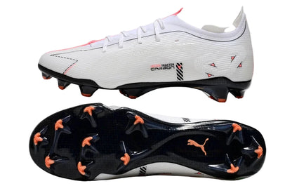 Puma Ultra 5 Ultimate FG Firm Ground Soccer Cleats - White/Black/Orange